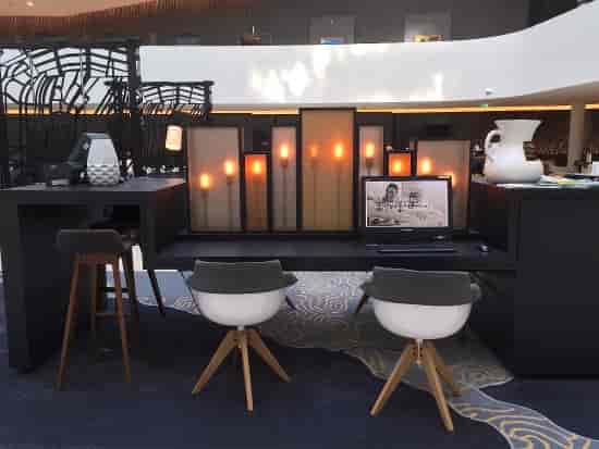 Modern registration desk in Apollo Hotel Amsterdam for upscale events and meetings.