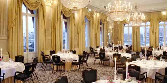 Elegant banquet room in Hotel Amsterdam Amstel for corporate events and celebrations.