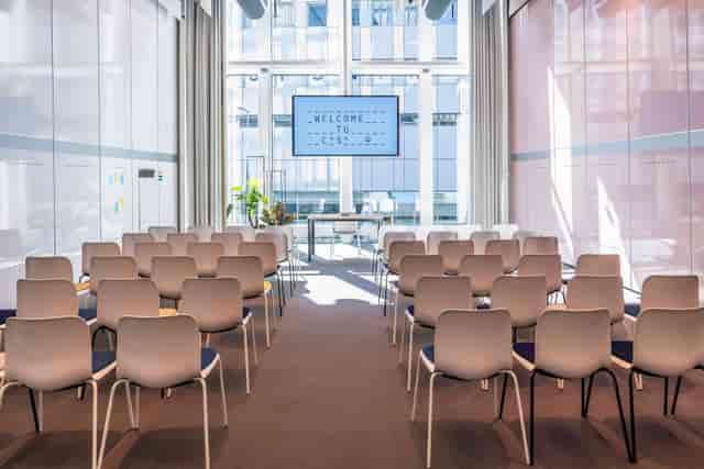 Function room at Hotel Casa Amsterdam, modern design for meetings and workshops.