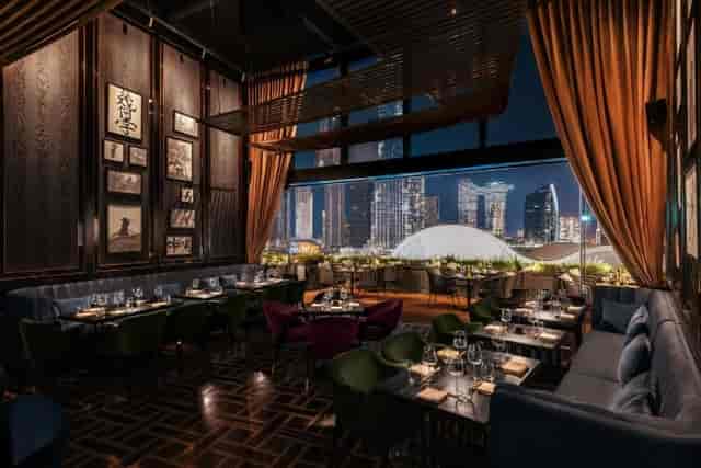 High-end Al Safa restaurant with skyline views for corporate events and executive dinners.