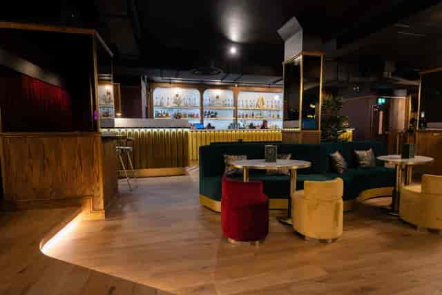 Semi-private hire area at The 1 Bar, stylish venue for meetings and events.
