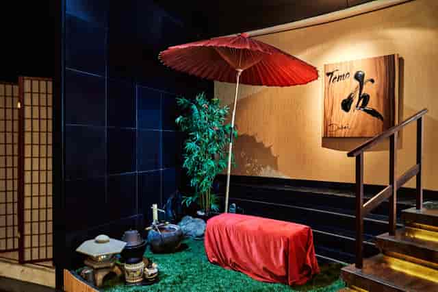 Tatami terrace foyer at Raffles Dubai, featuring cultural design for corporate event venues.