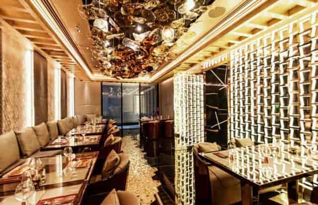 Private dining room at Doors Freestyle Grill for VIP networking and executive events.