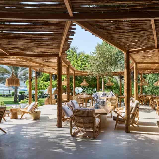 Bussola outdoor terrace at W Dubai, an ideal high-end venue for corporate events and networking.