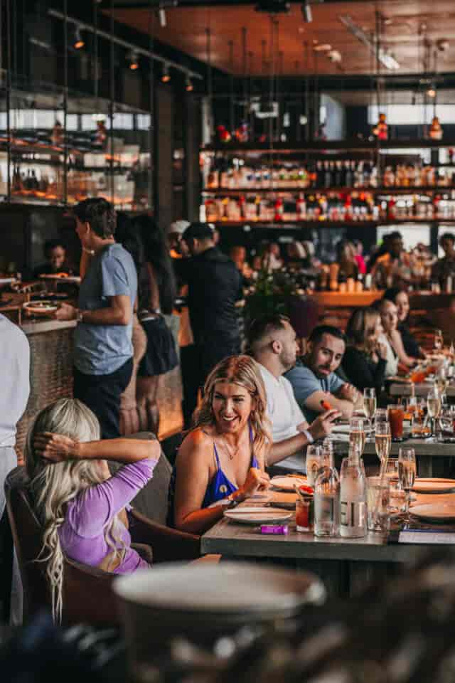 Upscale bar networking reception at Clap Restaurant, professional private dining event.