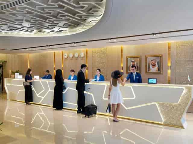 Spacious hotel reception for corporate events and VIP group check-ins at Two Seasons Hotel.