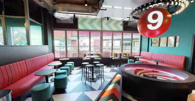 Roulette Area at Birdies Angel: vibrant, unconventional breakout space for team-building events.