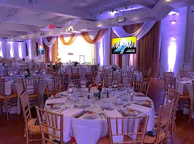 Elegant banquet setting at Midtown Loft and Terrace, ideal for corporate events and weddings.
