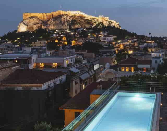 Rooftop cocktail venue overlooking the Acropolis, perfect for exclusive corporate incentive dinners.