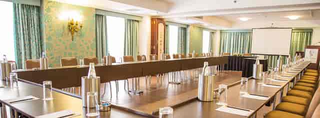 Boardroom setup in William Shakespeare Suite, Victoria Hotel for corporate meetings and events.