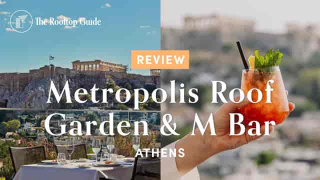 Luxury M Bar rooftop cafe with Acropolis views for VIP corporate events and client hospitality.