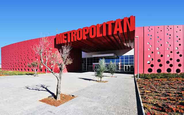 Metropolitan Expo modern venue exterior for trade shows and exhibitions.