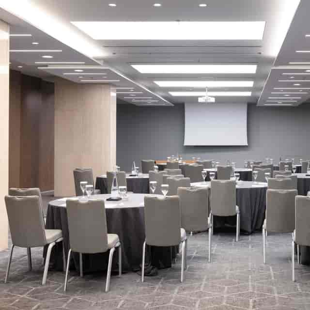 Crowne Plaza Athens conference center with banquet seating for corporate workshops and events.