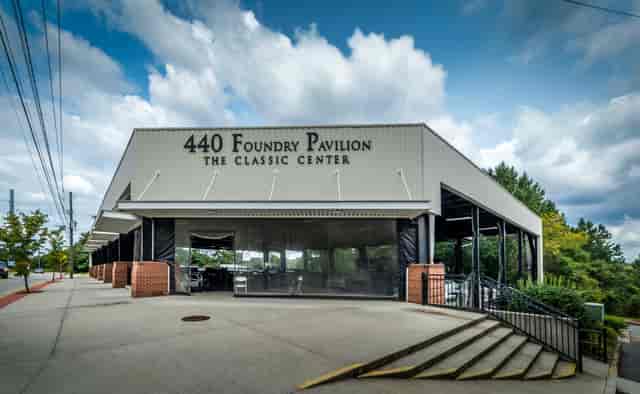 440 Foundry Pavilion open-air venue: industrial-chic event space for weddings and corporate galas.