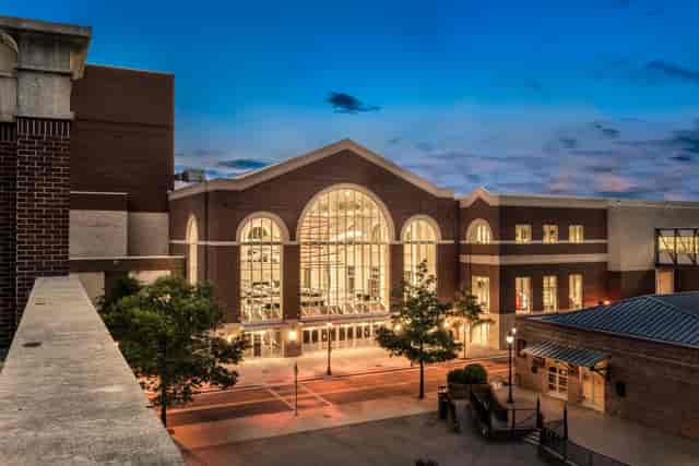 Empire at The Classic Center: glass facade convention venue for gala and corporate events.