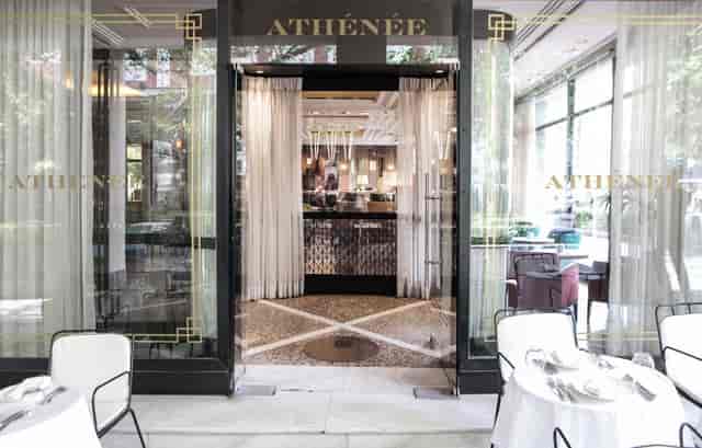 Art deco entrance of Athenee Athens, perfect for corporate dinner or networking event venue.