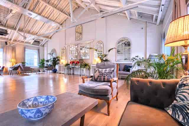 Rustic loft event space, natural light, corporate retreat, wedding venue