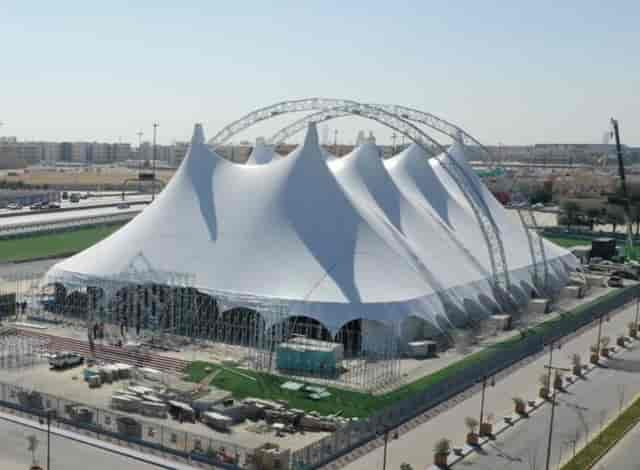 Tensioned-fabric structure at The Arena Riyadh, ideal for large-scale festivals and conferences.