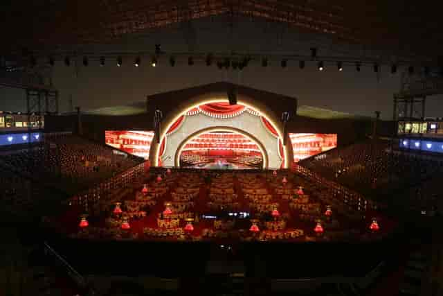 VIP Lounge at The Arena Riyadh: arched stage with LED screens for gala and corporate events.