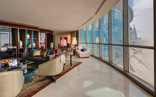 Luxury suite at Rosh Rayhaan by Rotana with city view for VIP meetings and executive networking.
