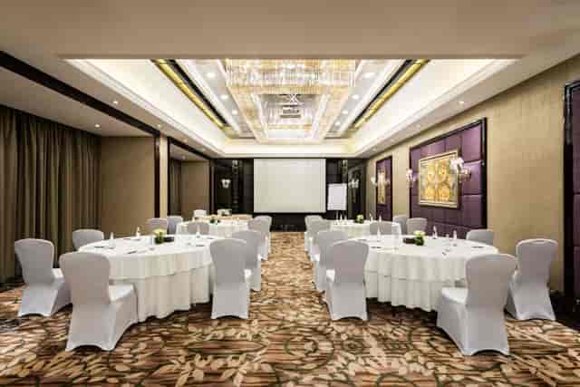 Boardroom at Narcissus Hotel Riyadh with elegant banquet setup for corporate and social events.