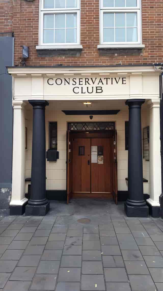 Ballroom entrance at Dartford Conservative Club for wedding and corporate event venue hire.