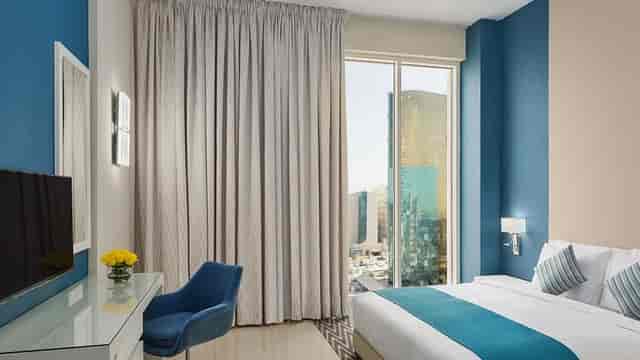 Modern hotel guest room at Banban, Spectrums Hotel Riyadh, ideal for business travel and room blocks.