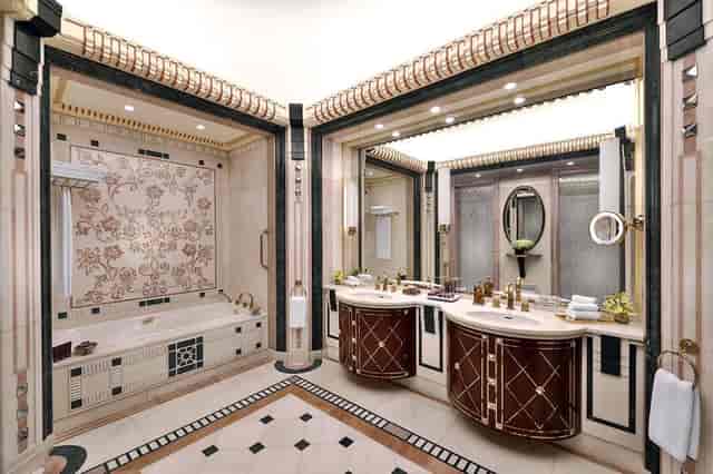 Luxury Al Sumou Meeting Room bathroom, Ritz-Carlton Jeddah, ideal for VIP event preparation.