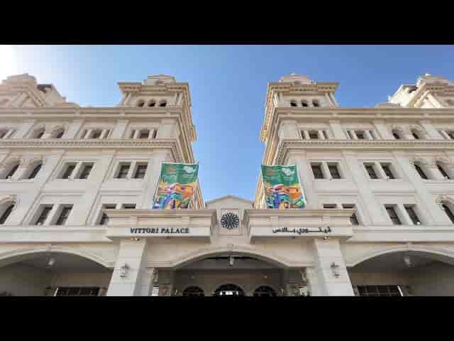 Grand façade of Giardino at Vittori Palace Riyadh, ideal for luxury corporate events and summits.