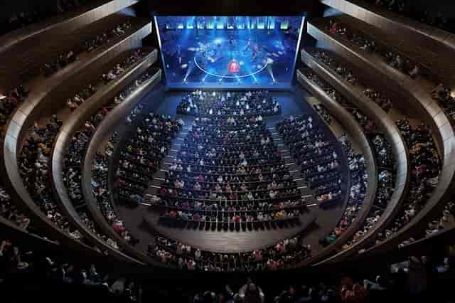 Tiered auditorium at Diriyah Grand Hall, perfect for large-scale keynotes and corporate events.