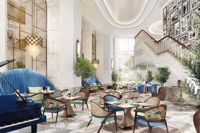 Elegant Jackie Restaurant lobby in The St. Regis Riyadh, ideal for upscale meetings and events.