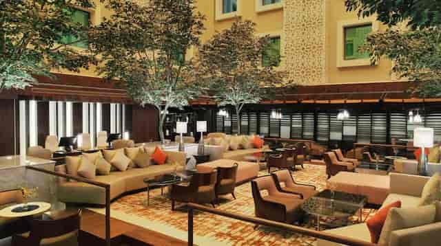 Event space at DoubleTree Riyadh with elegant furnishings, perfect for business networking.