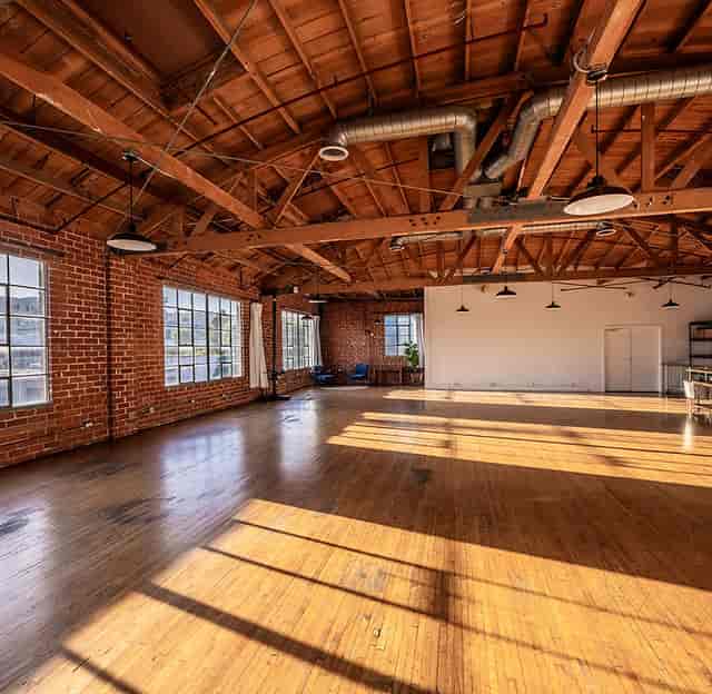 Historic Hudson Studios industrial venue for creative workshops and pop-up events.