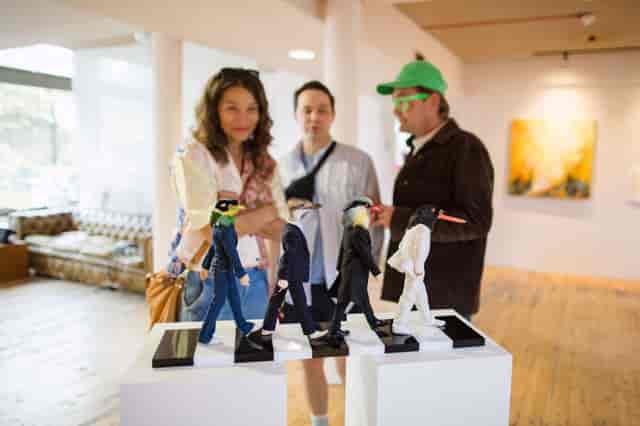 Whimsical art installation at Kindred Studios for gallery reception or corporate mixer.