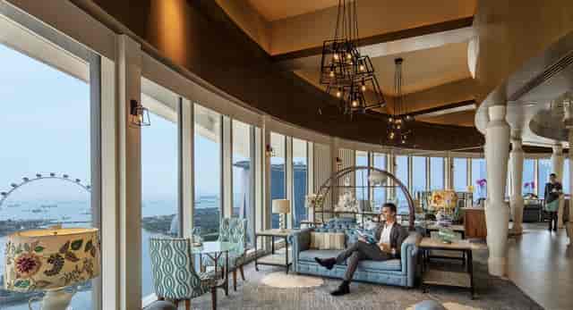Maharajah Suite sky lounge with skyline view for executive networking and VIP events.