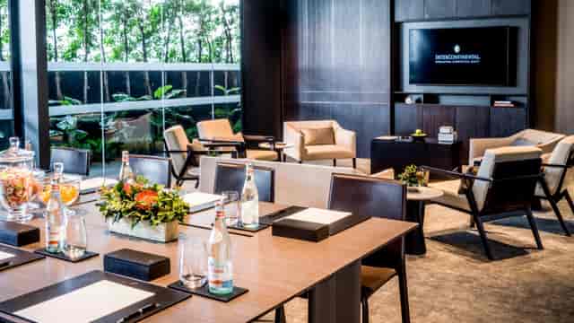 Boardroom-style conference center at InterContinental Singapore for executive retreats and meetings.