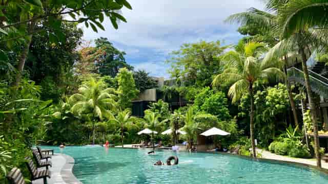 Biophilic Siloso Beach Resort outdoor space for corporate retreat and incentive trip.