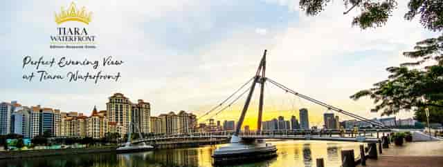 Tiara Waterfront outdoor alfresco area for premium corporate events and evening receptions.