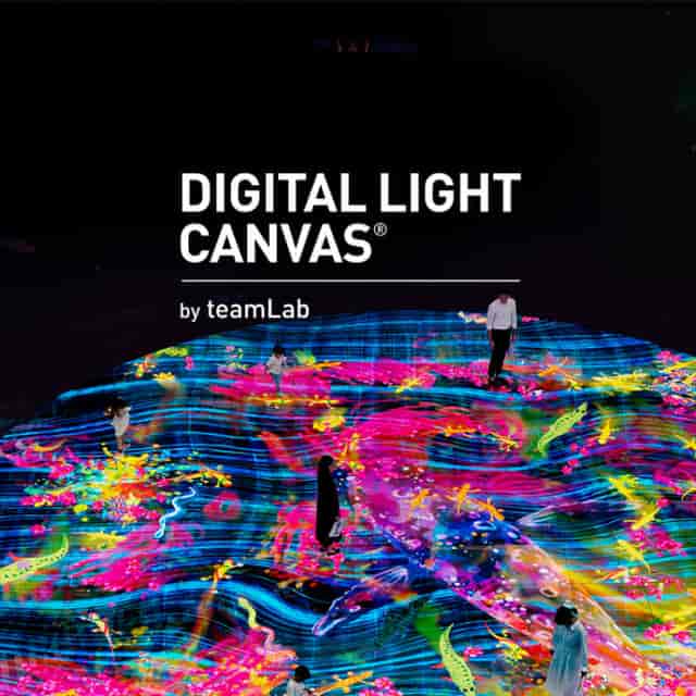 Immersive teamLab digital floor projection for corporate event activation and interactive engagement.