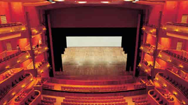 Esplanade Boardroom theater with tiered balcony for keynote presentations and awards ceremonies.