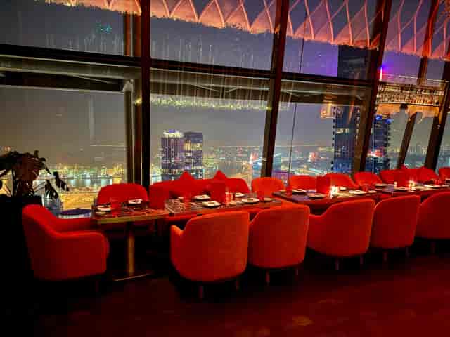 Samba Room venue with skyline view, perfect for VIP dinners and networking events in Singapore.