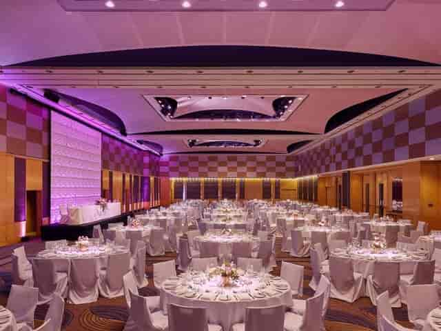 Heritage Ballroom banquet setup at The Fullerton Hotel Sydney for corporate events and galas.