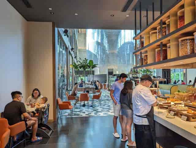 Pan Pacific Orchard hotel restaurant, buffet layout for conference networking and event catering.