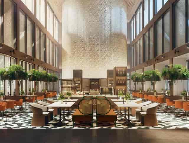 Pan Pacific Orchard luxury event space with tiered lighting for networking and VIP dining.