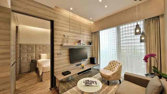 Premium meeting room at Pan Pacific Serviced Suites, perfect for executive sessions and events.
