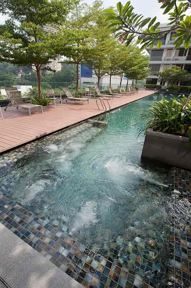 Rooftop pool at Dorsett Singapore for high-end incentive travel and corporate cocktail events.