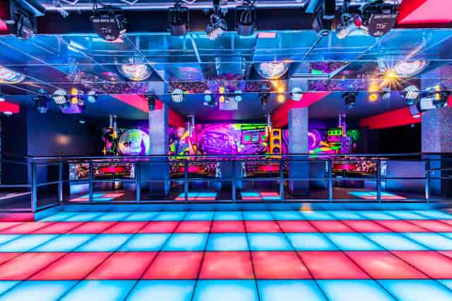LED dance floor at Vinyl Cambridge nightclub, ideal for corporate events and brand activations.
