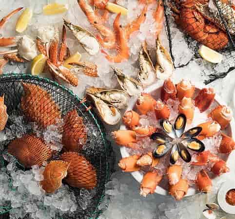 Premium seafood buffet station for luxury gala events and corporate receptions.