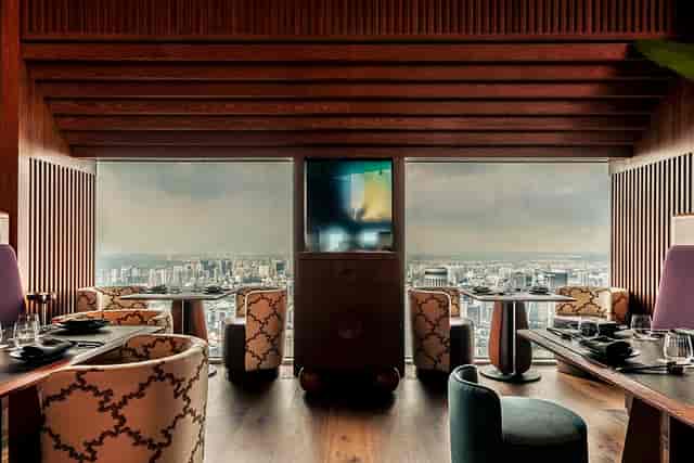 Private dining room with city views for executive board dinners and networking events.