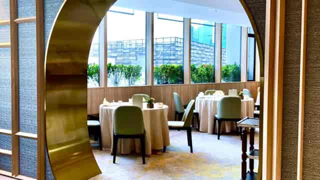 Elegant archway at Peach Blossoms restaurant, perfect for executive lunches and VIP events.